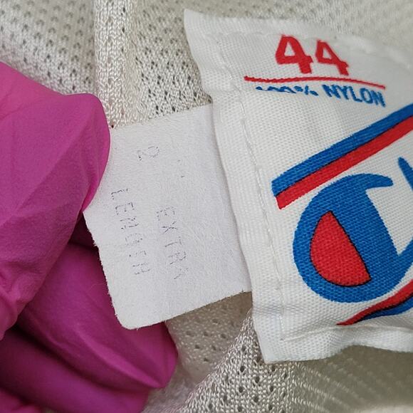 Vintage 90s Champion Mesh Basketball Tank-Top M/L 20x30 Ivory All-Army - Picture 7 of 14